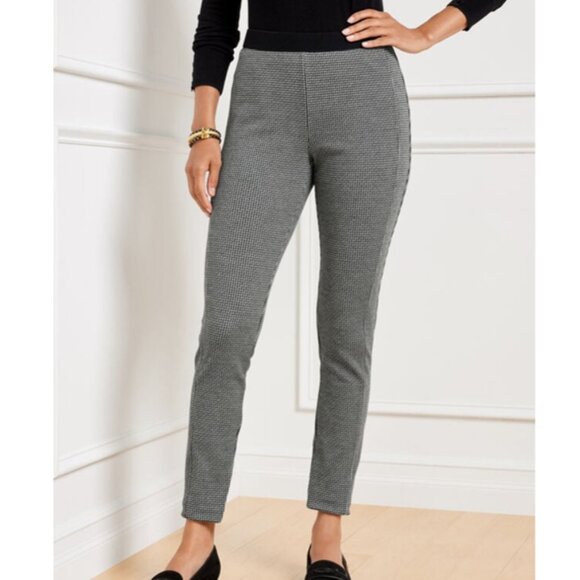 Talbots Soho Leggings - Tiny Houndstooth in Black and White - Picture 2 of 5